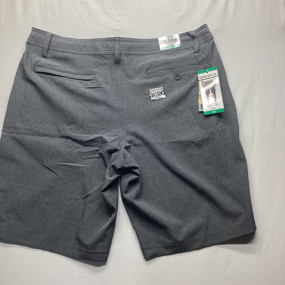 Hang Ten Mens Hybrid Shorts Asphalt Grey Stretch Quick Dry Size 38 1271263